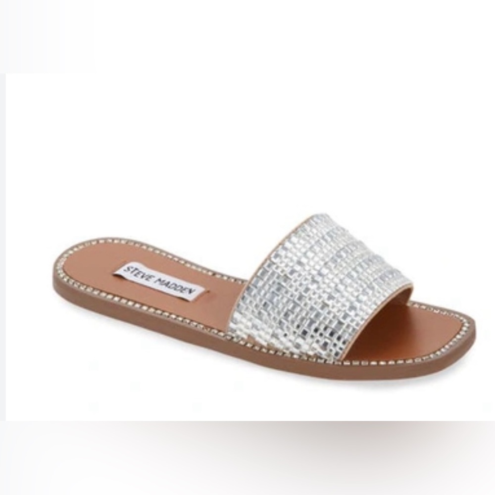 Steve Madden Nira Embellished Slide Sandal In Rhinestone